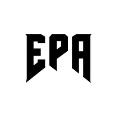 EPA letter logo design for technology company. EPA logo design black and white color combination. EPA logo, EPA vector, EPA design, EPA icon, EPA alphabet. EPA typography logo design.