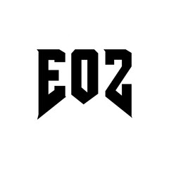 EOZ letter logo design for technology company. EOZ logo design black and white color combination. EOZ logo, EOZ vector, EOZ design, EOZ icon, EOZ alphabet. EOZ typography logo design.