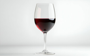 A elegant wine glass filled with rich red wine, perfect for a luxurious dining experience or celebration.