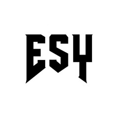 ESY letter logo design for technology company. ESY logo design black and white color combination. ESY logo, ESY vector, ESY design, ESY icon, ESY alphabet. ESY typography logo design.