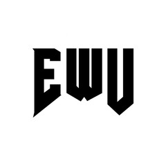 EWU letter logo design for technology company. EWU logo design black and white color combination. EWU logo, EWU vector, EWU design, EWU icon, EWU alphabet. EWU typography logo design.