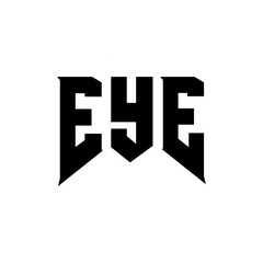 Obraz premium EYE letter logo design for technology company. EYE logo design black and white color combination. EYE logo, EYE vector, EYE design, EYE icon, EYE alphabet. EYE typography logo design.