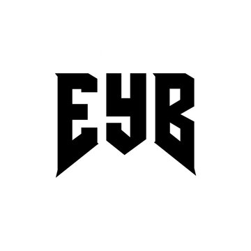 EYB letter logo design for technology company. EYB logo design black and white color combination. EYB logo, EYB vector, EYB design, EYB icon, EYB alphabet. EYB typography logo design.