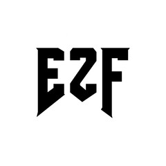 EZF letter logo design for technology company. EZF logo design black and white color combination. EZF logo, EZF vector, EZF design, EZF icon, EZF alphabet. EZF typography logo design.