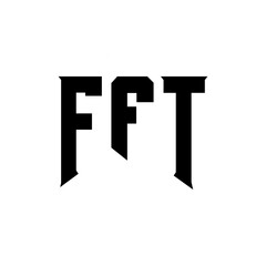 FFT letter logo design for technology company. FFT logo design black and white color combination. FFT logo, FFT vector, FFT design, FFT icon, FFT alphabet. FFT typography logo design.