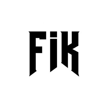 FIK letter logo design for technology company. FIK logo design black and white color combination. FIK logo, FIK vector, FIK design, FIK icon, FIK alphabet. FIK typography logo design.