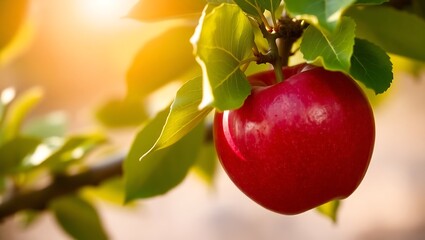 Obraz premium red apple on a branch