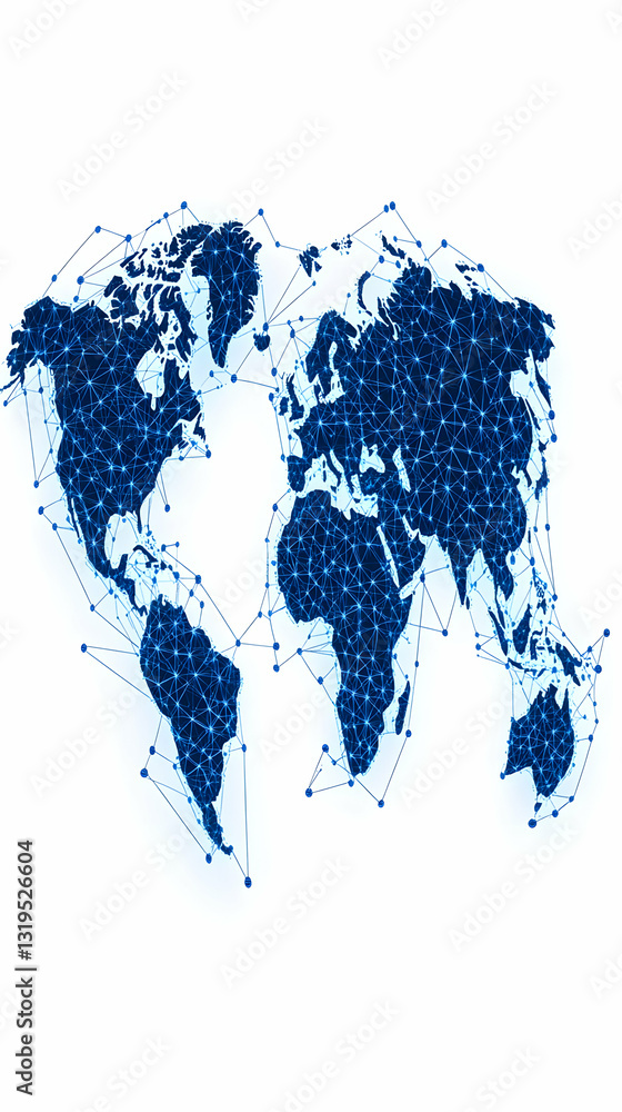 Poster global network map