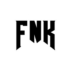 FNK letter logo design for technology company. FNK logo design black and white color combination. FNK logo, FNK vector, FNK design, FNK icon, FNK alphabet. FNK typography logo design.