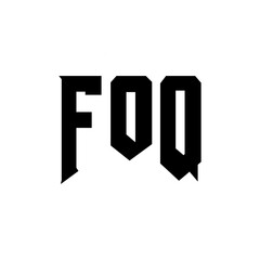 FOQ letter logo design for technology company. FOQ logo design black and white color combination. FOQ logo, FOQ vector, FOQ design, FOQ icon, FOQ alphabet. FOQ typography logo design.
