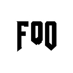 FQO letter logo design for technology company. FQO logo design black and white color combination. FQO logo, FQO vector, FQO design, FQO icon, FQO alphabet. FQO typography logo design.
