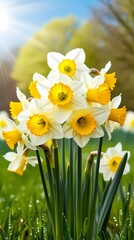 Obraz premium yellow daffodils in spring