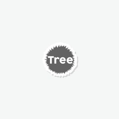  Tree circle logo sticker isolated on gray background