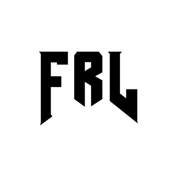 FRL letter logo design for technology company. FRL logo design black and white color combination. FRL logo, FRL vector, FRL design, FRL icon, FRL alphabet. FRL typography logo design.