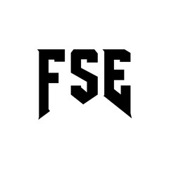 FSE letter logo design for technology company. FSE logo design black and white color combination. FSE logo, FSE vector, FSE design, FSE icon, FSE alphabet. FSE typography logo design.