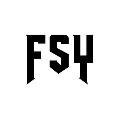FSY letter logo design for technology company. FSY logo design black and white color combination. FSY logo, FSY vector, FSY design, FSY icon, FSY alphabet. FSY typography logo design.