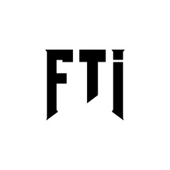 FTI letter logo design for technology company. FTI logo design black and white color combination. FTI logo, FTI vector, FTI design, FTI icon, FTI alphabet. FTI typography logo design.
