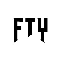 FTY letter logo design for technology company. FTY logo design black and white color combination. FTY logo, FTY vector, FTY design, FTY icon, FTY alphabet. FTY typography logo design.
