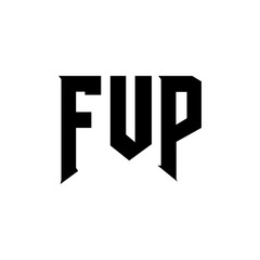 FUP letter logo design for technology company. FUP logo design black and white color combination. FUP logo, FUP vector, FUP design, FUP icon, FUP alphabet. FUP typography logo design.
