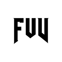 FUV letter logo design for technology company. FUV logo design black and white color combination. FUV logo, FUV vector, FUV design, FUV icon, FUV alphabet. FUV typography logo design.