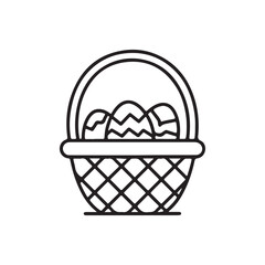 Vector Easter Basket with Eggs &ndash; High-Quality, Scalable, and Ready for Digital Use, UI Elements, Holiday Cards, Printables, Stickers, Posters, and Creative Design Projects