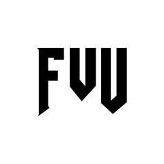 FVU letter logo design for technology company. FVU logo design black and white color combination. FVU logo, FVU vector, FVU design, FVU icon, FVU alphabet. FVU typography logo design.