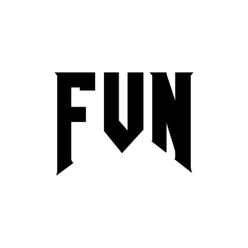 FVN letter logo design for technology company. FVN logo design black and white color combination. FVN logo, FVN vector, FVN design, FVN icon, FVN alphabet. FVN typography logo design.