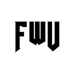 FWU letter logo design for technology company. FWU logo design black and white color combination. FWU logo, FWU vector, FWU design, FWU icon, FWU alphabet. FWU typography logo design.