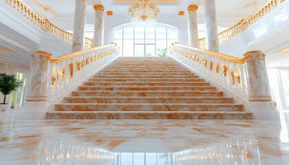 Grand staircase in a luxurious mansion