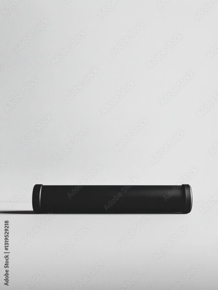 Poster Single fitness roller positioned on a clean flat surface with minimalist design emphasizing simplicity and functionality