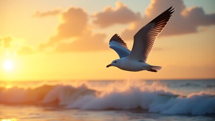 seagull on the sea