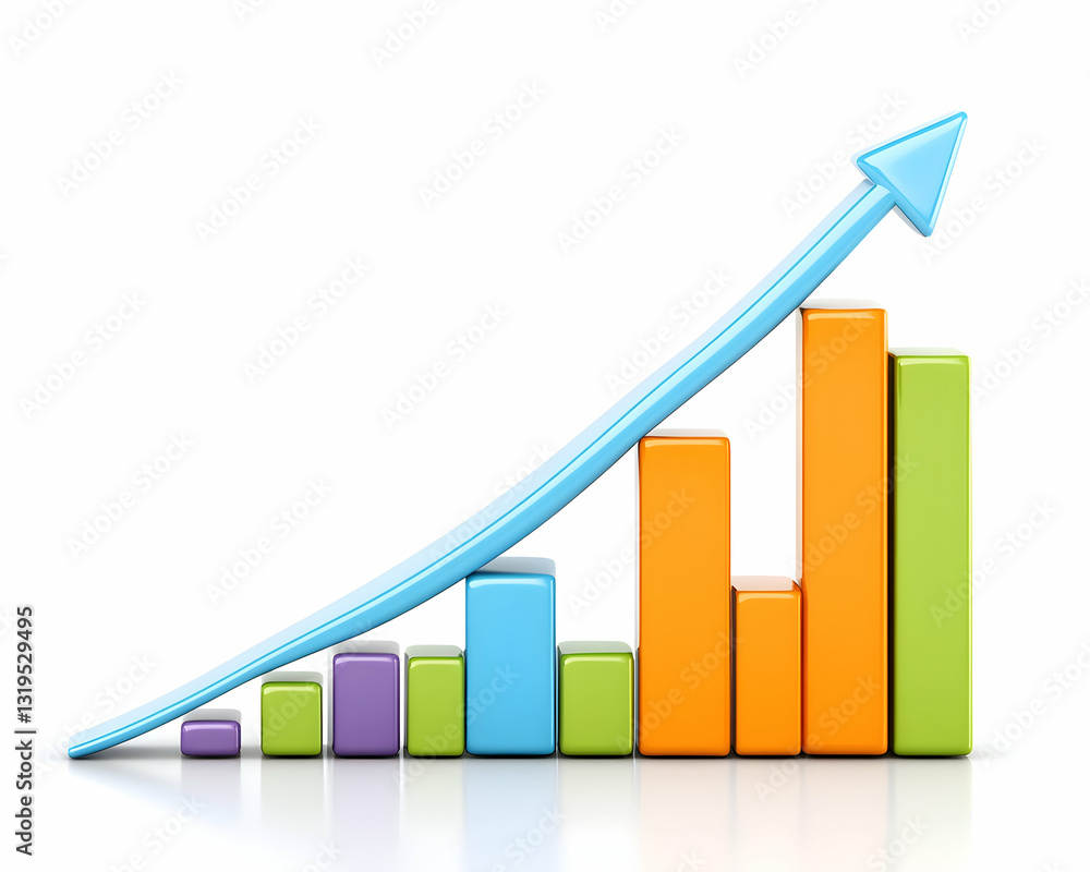 Poster growth chart, showing increasing data values over time