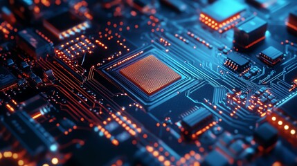 Fototapeta premium Engineers are testing microchip resistance to electromagnetic interference.