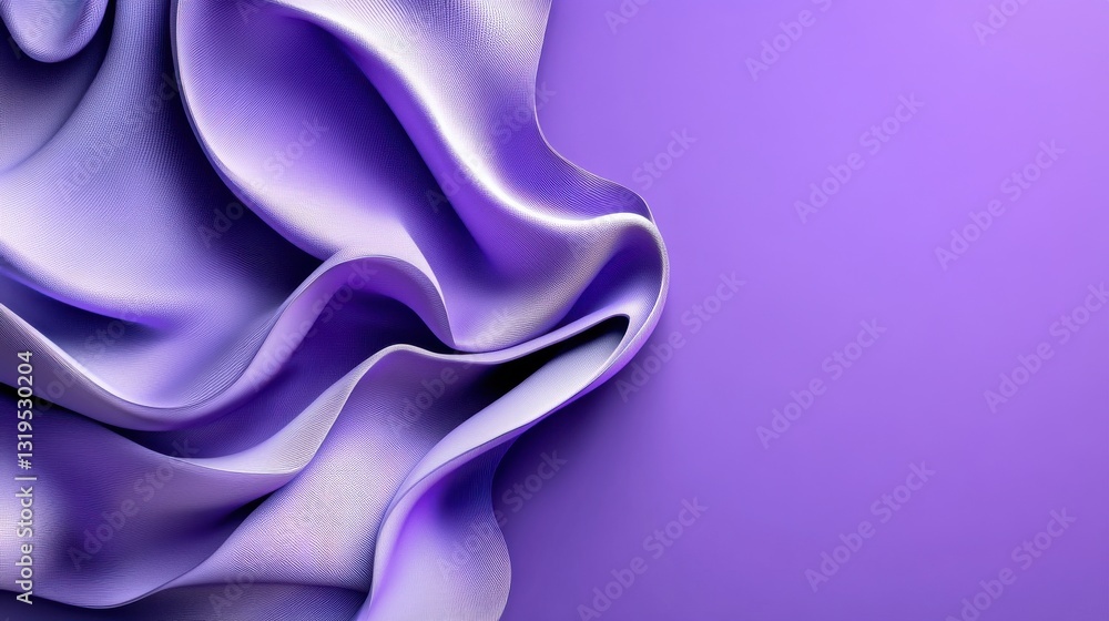 Aufkleber a purple fabric with a wave pattern is displayed on a purple background
