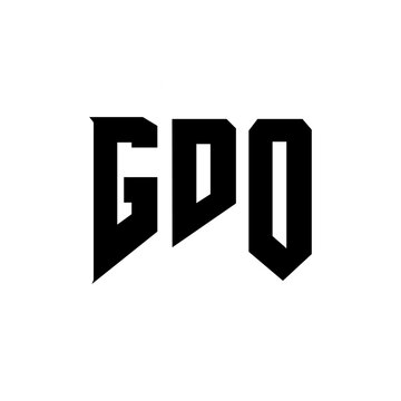 GDO letter logo design for technology company. GDO logo design black and white color combination. GDO logo, GDO vector, GDO design, GDO icon, GDO alphabet. GDO typography logo design.