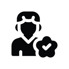 role model glyph icon. Strong and solid vector icon for websites, mobile interfaces, presentations, and visual branding. High quality and easy to edit.