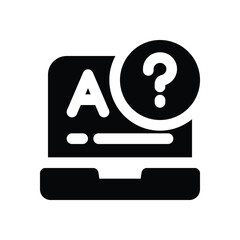 online test glyph icon. Strong and solid vector icon for websites, mobile interfaces, presentations, and visual branding. High quality and easy to edit.