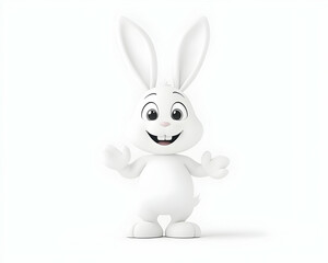 Obraz premium Happy white rabbit figurine