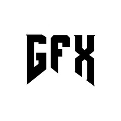 GFX letter logo design for technology company. GFX logo design black and white color combination. GFX logo, GFX vector, GFX design, GFX icon, GFX alphabet. GFX typography logo design.
