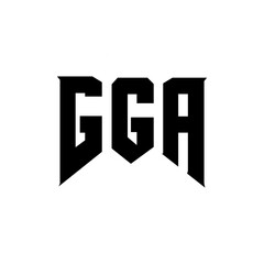 GGA letter logo design for technology company. GGA logo design black and white color combination. GGA logo, GGA vector, GGA design, GGA icon, GGA alphabet. GGA typography logo design.
