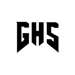 GHS letter logo design for technology company. GHS logo design black and white color combination. GHS logo, GHS vector, GHS design, GHS icon, GHS alphabet. GHS typography logo design.