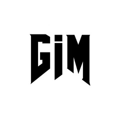 GIM letter logo design for technology company. GIM logo design black and white color combination. GIM logo, GIM vector, GIM design, GIM icon, GIM alphabet. GIM typography logo design.