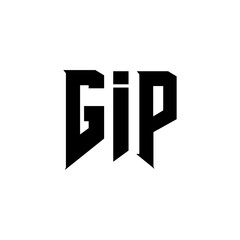 GIP letter logo design for technology company. GIP logo design black and white color combination. GIP logo, GIP vector, GIP design, GIP icon, GIP alphabet. GIP typography logo design.