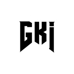GKI letter logo design for technology company. GKI logo design black and white color combination. GKI logo, GKI vector, GKI design, GKI icon, GKI alphabet. GKI typography logo design.