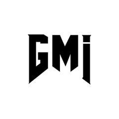 GMI letter logo design for technology company. GMI logo design black and white color combination. GMI logo, GMI vector, GMI design, GMI icon, GMI alphabet. GMI typography logo design.