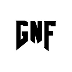 GNF letter logo design for technology company. GNF logo design black and white color combination. GNF logo, GNF vector, GNF design, GNF icon, GNF alphabet. GNF typography logo design.