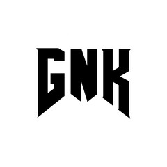 GNK letter logo design for technology company. GNK logo design black and white color combination. GNK logo, GNK vector, GNK design, GNK icon, GNK alphabet. GNK typography logo design.