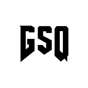 GSQ letter logo design for technology company. GSQ logo design black and white color combination. GSQ logo, GSQ vector, GSQ design, GSQ icon, GSQ alphabet. GSQ typography logo design.