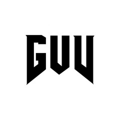 GUV letter logo design for technology company. GUV logo design black and white color combination. GUV logo, GUV vector, GUV design, GUV icon, GUV alphabet. GUV typography logo design.