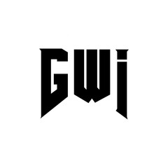 GWI letter logo design for technology company. GWI logo design black and white color combination. GWI logo, GWI vector, GWI design, GWI icon, GWI alphabet. GWI typography logo design.